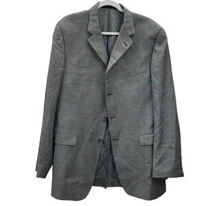 Vintage USA BURBERRYS Check Glen Plaid Wool Blazer Jacket Sport Coat 46